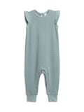 Maci Waffle Flutter Tank Romper - Ocean